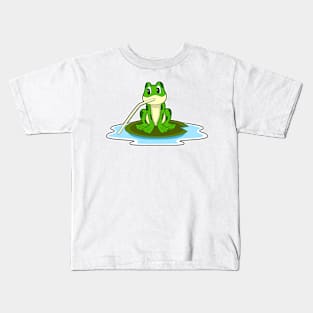 Frog Water Drinking straw Kids T-Shirt